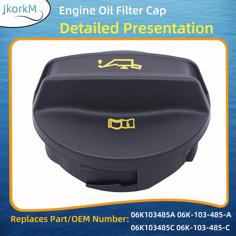 JkorkM غطاء تعبئة زيت المحرك 06K103485C متوافق مع فولكس فاجن - يناسب فولكس فاجن بيتل CC باسات جيتا تيغوان، بديل لرقم OEM 06K103485C 06K 103 485 C 06K-103-485-A 06K 103 485 A - Image 3